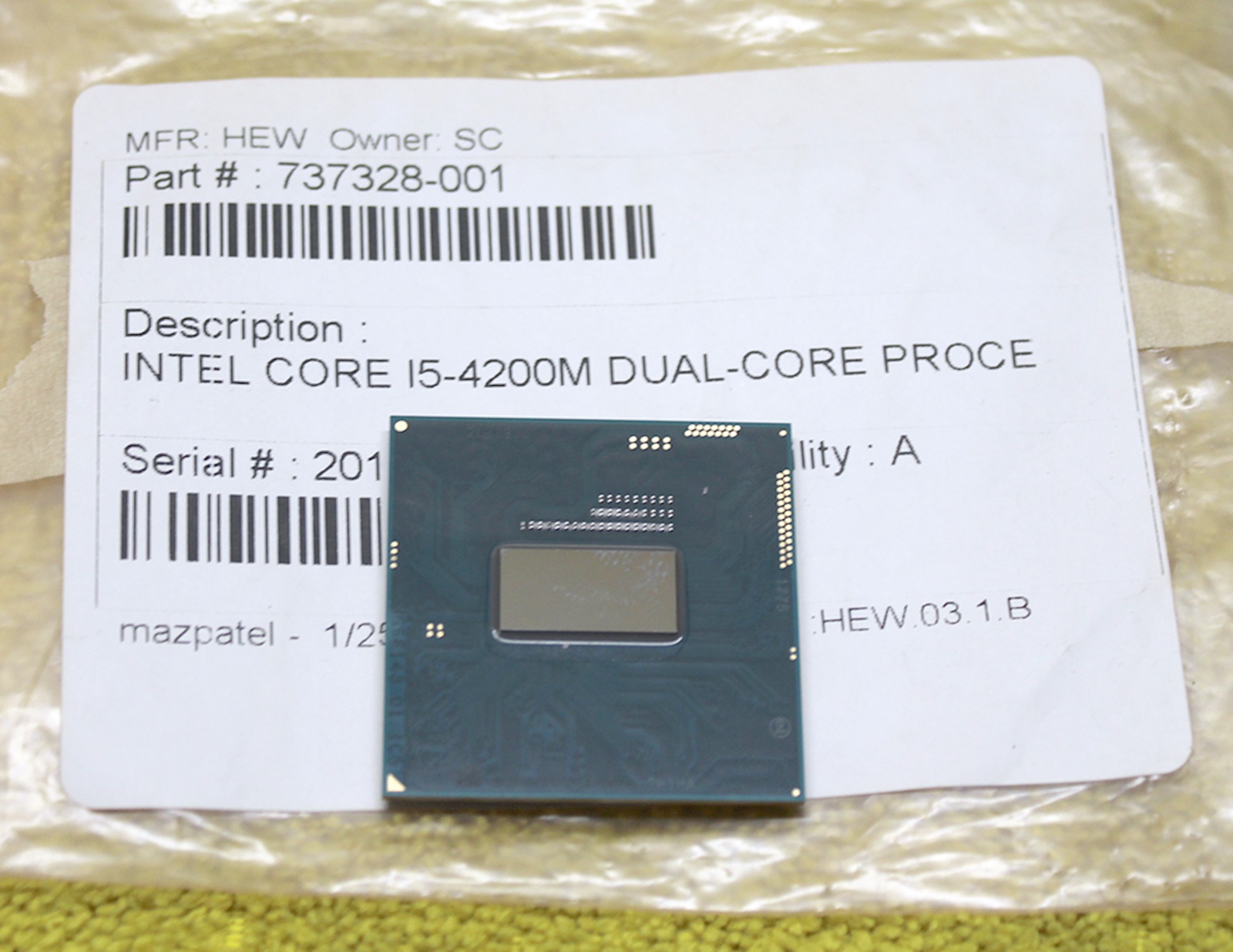 Intel Core I5 40m Cpu 3m Cache Up To 3 10 Ghz 001 Sr1ha Ebay